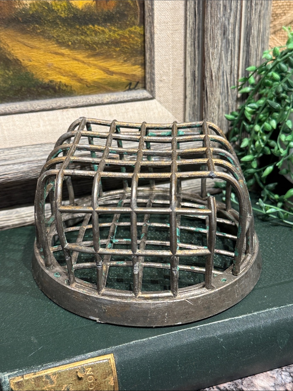 Vintage Metal Floral Frog Flower Holder
